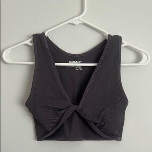 Garage Purple Twist Front Crop Top